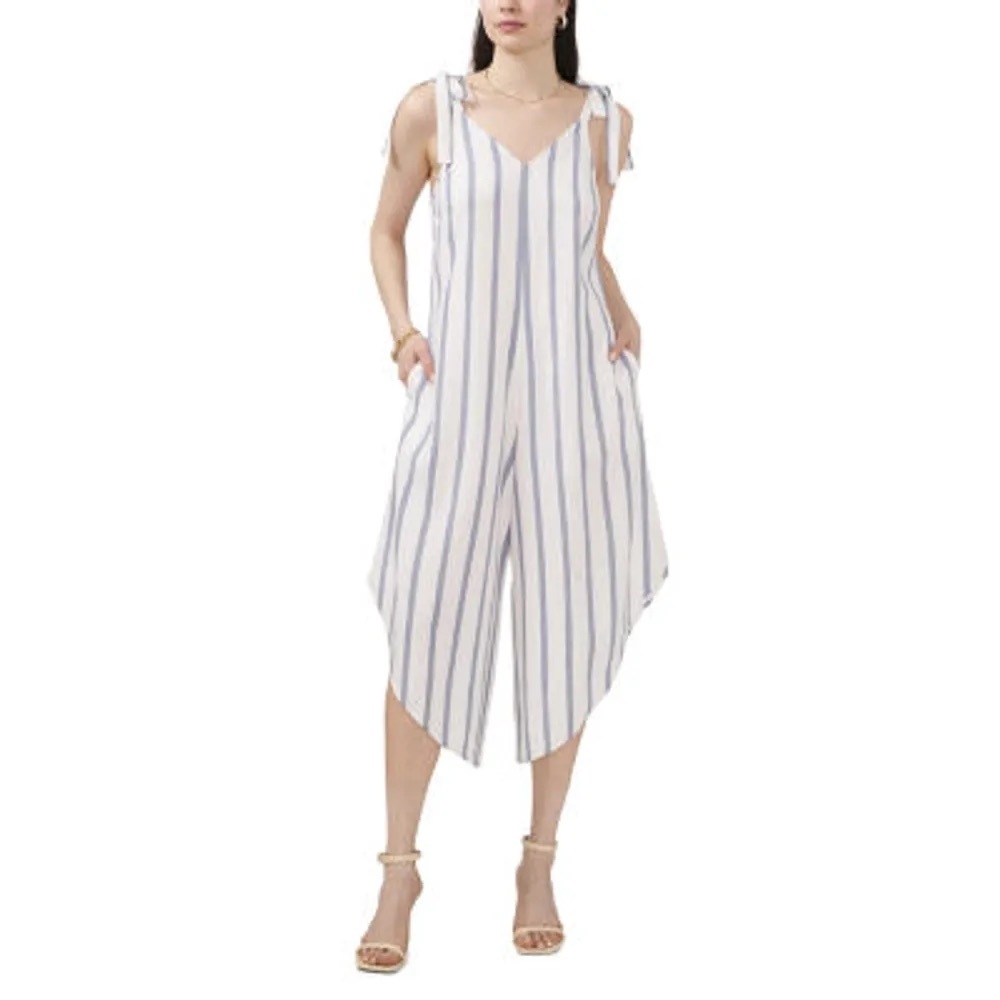 Women’s  Summer SLEEVELESS white and blue stripes JUMPSUIT